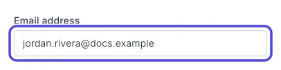 The Email address box, circled, with an email address typed in.