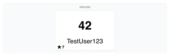 The label preview on the label size screen: a sample 2 by 3 inch buyer label showing the number 42, the username TestUser123, and a star with the number 7 in the bottom left corner.