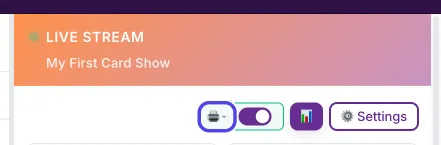 The auto-print switch, now purple, with the small printer picture to its left circled.
